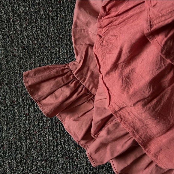 ENGLISH FACTORY Mauve Pink Ruffle Sleeve Flutter Mini A-Line High-Waist Dress S - Picture 10 of 16